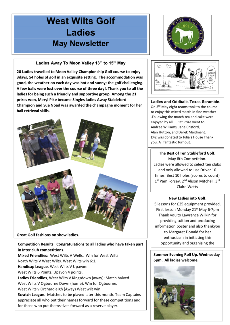Ladies - May Newsletter 