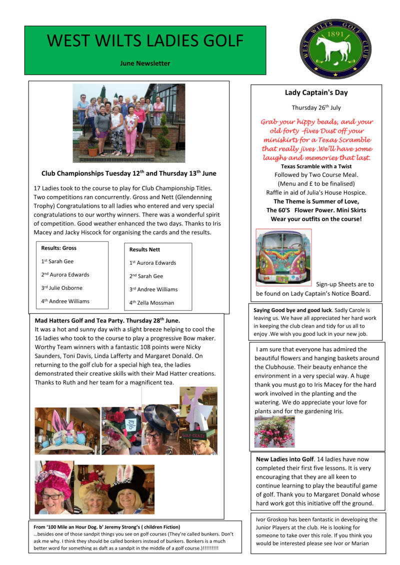 Ladies' Section - June Newsletter
